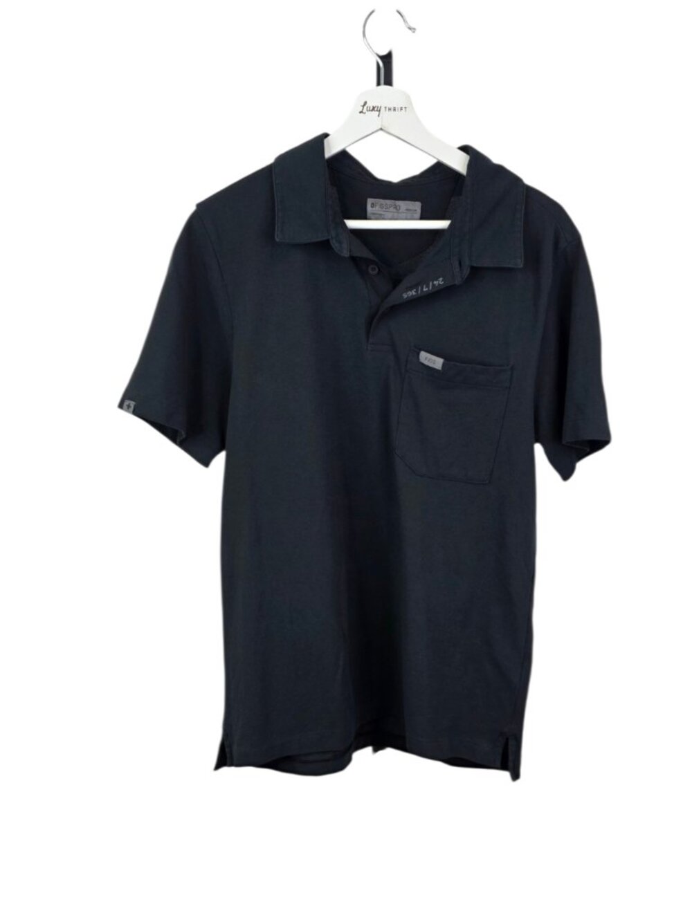 FIGS Pro Men's Pique Polo, Short Sleeve, Black, Collared, Scrubs, Uniform, Sz M